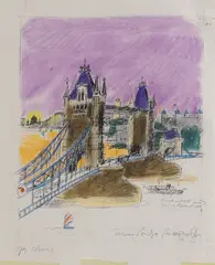 Paul Hogarth, Untitled, pencil and coloured pastel