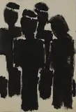 Josef Herman, Untitled, Four figures brush and ink over pencil 29.5 x 20cm