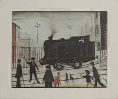 Untitled by L. S. Lowry, 'The Level Crossing' offset lithograph in colours, sold Oct 2024