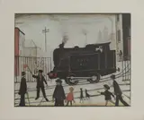 L. S. Lowry, Untitled, 'The Level Crossing' offset lithograph in colours