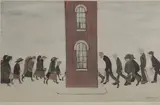 L. S. Lowry, Untitled, 'Meeting Point' lithograph in colours