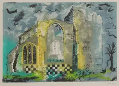Untitled by John Piper, Norfolk' (Levinson 365) etching and aquatint in colours, sold Oct 2024