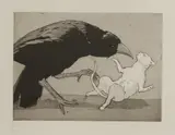 Dame Paula Rego, Untitled, 'Crow and his Cat' etching with aquatint