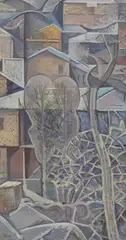 Nikos Hadjikiriakos-Ghika, Untitled, oil on board 91 x 50cm Provenance: With Ioannis Kanderakis