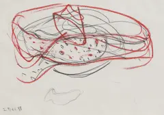 Alison Wilding, Untitled, red chalk and charcoal 41.5 x 59cm