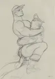Untitled by Touko Laaksonen aka 'Tom of Finland', pencil 29.5 x 21cm, sold Oct 2024