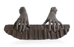 Nicholas Dimbleby, Untitled, Sir Claus Moser's hands playing the piano bronze