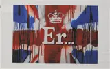 Untitled by Banksy, 'Er...' (Union Flag) screenprint in colours on cotton, sold Oct 2024