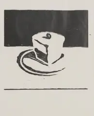 Untitled by Wayne Thiebaud, 'Chocolate Pie' woodcut on glossy wove paper, sold Oct 2024