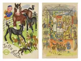 Betty Swanwick, Untitled, unframed; together with: 'Wild or Savage' lithograph in colours