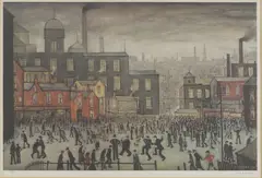 L. S. Lowry, Untitled, 'Our Town' offset lithograph in colours