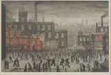 L. S. Lowry, Untitled, 'Our Town' offset lithograph in colours