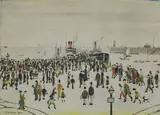 L. S. Lowry, Untitled, 1960 offset lithograph in colours on wove