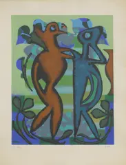 Eileen Agar, Untitled, 'Past and Present' screenprint in colours