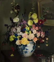 Frederick William Elwell, Mixed Flowers, oil on canvas