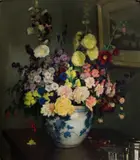 Frederick William Elwell, Mixed Flowers, oil on canvas