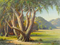Stately Eucalyptus by Paul Grimm, oil on canvas, offered Oct 2012