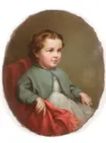 Portrait of a young girl, seated by American School, oil on canvas, sold Oct 2012