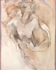 Jürgen Görg, Female Nude, 1990; Couple Embracing, 1990 (2)