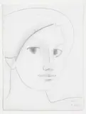 Françoise Gilot, Head of a Woman, 1945, pencil on paper