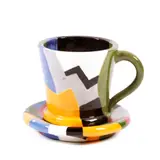 Marilyn Lysohir, Mini cup and saucer, 1987, glazed ceramic