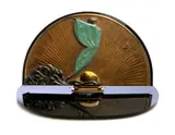 Erté, Transcendence, 1984, Polychrome bronze table mirror with swivel base