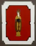 Erté, Plum Blossom, from Asian Princess Suite, 1986, Screenprint in colors with metallic embossing on Arches paper