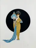 Erté, Athena (L. 96), 1986, Screenprint in colors with metallic embossing on wove paper