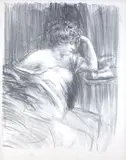 Albert de Belleroche, Meditation (Lili) (B. 58), 1904, Lithograph on wove paper