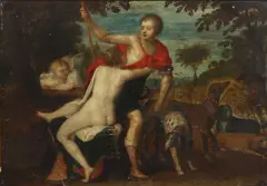 Hendrick van Balen the Younger, Venus and Adonis, oil on copper