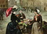 Maximino Peña Muñoz, The flower seller, oil on canvas