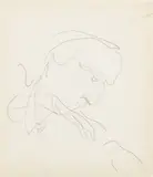 Charles Demuth, Head of a man No. 3; Two profiles; Sketch for a mural, Profile of a young man (double sided): Three