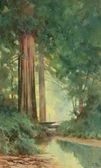 A view upstream by Lorenzo Palmer Latimer, 1898, watercolor on paper, sold Sep 2012
