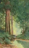 Lorenzo Palmer Latimer, A view upstream, 1898, watercolor on paper
