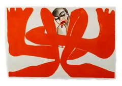 Untitled (Self Portrait) by Francesco Clemente, 1993, Digital inkjet in colors on handmade paper, sold Sep 2012