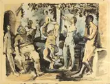 from La Flûte Double by Pablo Picasso, 1967, Color lithograph on wove paper, sold Sep 2012