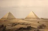 David Roberts, Hypaethral Temple at Philae; Pyramids of Geezeh, 1848, Handcolored lithographs on wove paper, each with letterpress title, date and publisher's credit