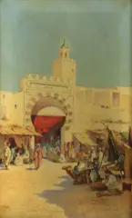 G. Frix, An Arab bazaar, oil on canvas