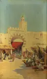 G. Frix, An Arab bazaar, oil on canvas