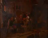 David Teniers III, Figures carousing in a tavern, oil on canvas