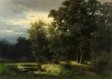 German School, A deer in a forest clearing
