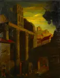 A capriccio landscape by Italian School, oil on canvas, offered Sep 2012