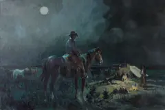 Joe Ferrara, Cowboy's night, 1991, oil on canvas