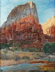 Merrill Mahaffey, Angel's Landing, Zion, oil on canvas