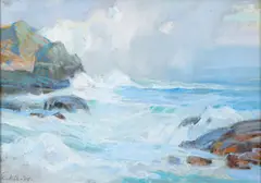 Theodore N. Lukits, Coastal Scene, pastel on paper