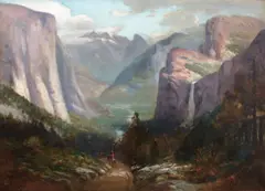 Jules R. Mersfelder, Yosemite Valley from near Inspiration Point, oil on canvas