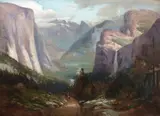 Jules R. Mersfelder, Yosemite Valley from near Inspiration Point, oil on canvas