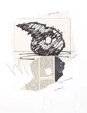 Claes Oldenburg, Study for Sculpture in the Form of an Inverted Q (AP 124), 1974, Lithograph, soft-ground etching and aquatint in colors on Rives BFK paper