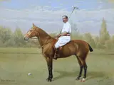 Frank Paton, The polo player, watercolor and gouache on board