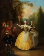 Nicolas Lancret, An elegant garden party; together with a painting of a similar subject  (a pair)
